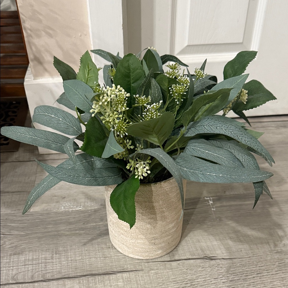 Artificial Greenery in Cream Planter